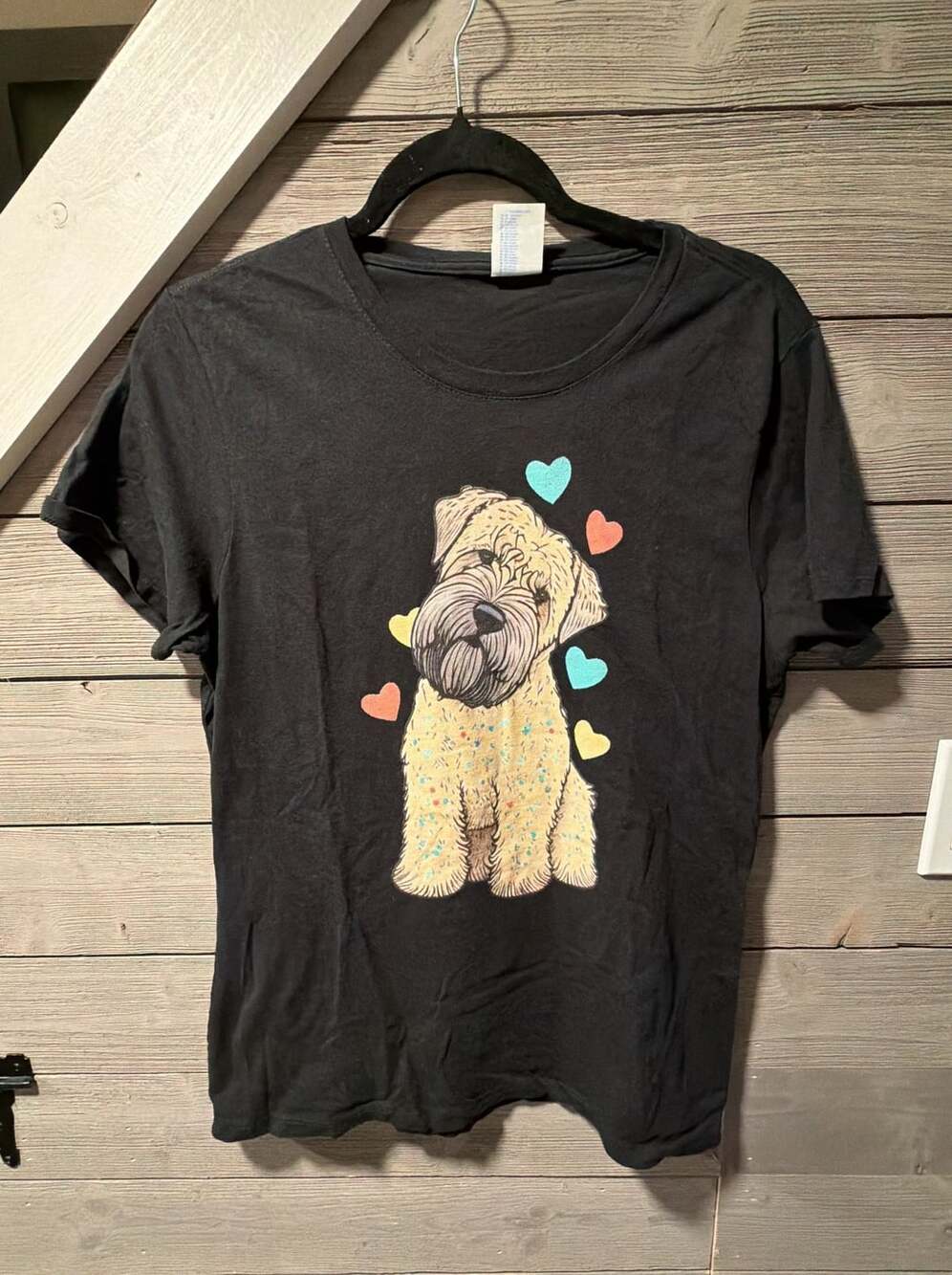 Port & Company Soft Coated Wheaten Terrier T-Shirt Size L Black